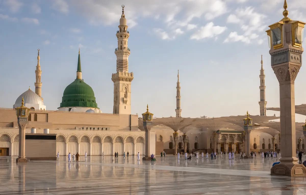 Die Prophetenmoschee in Medina mit der grünen Kuppel